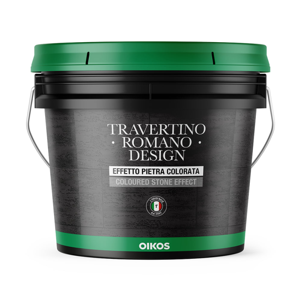 OIKOS Декоративная штукатурка TRAVERTINO ROMANO Design black 5 KG