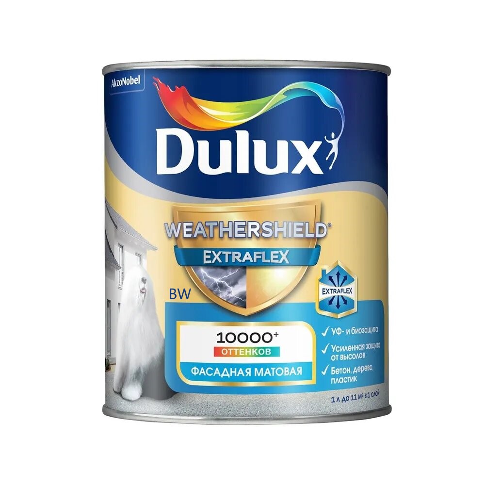 DULUX Краска фасадная Dulux Weathershield Extraflex BW 1л