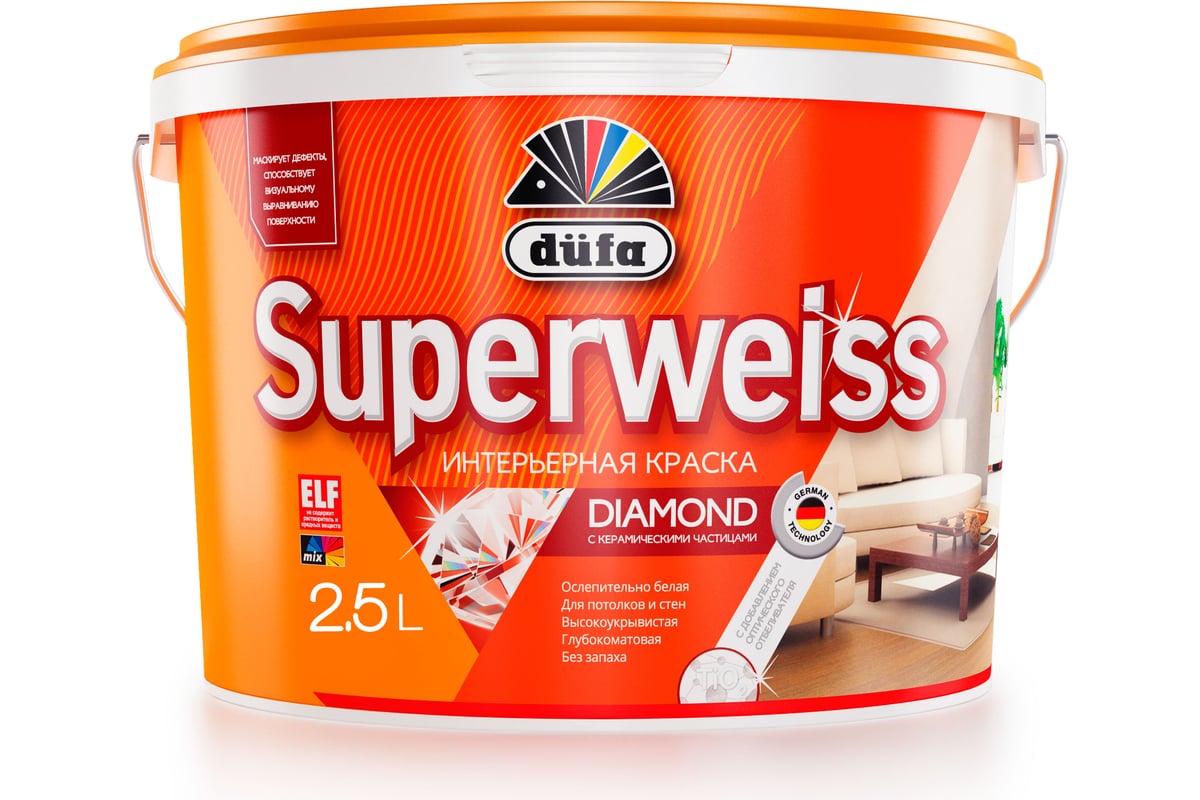 "Dufa" ВД краска SUPERWEISS RD4  2,5л
