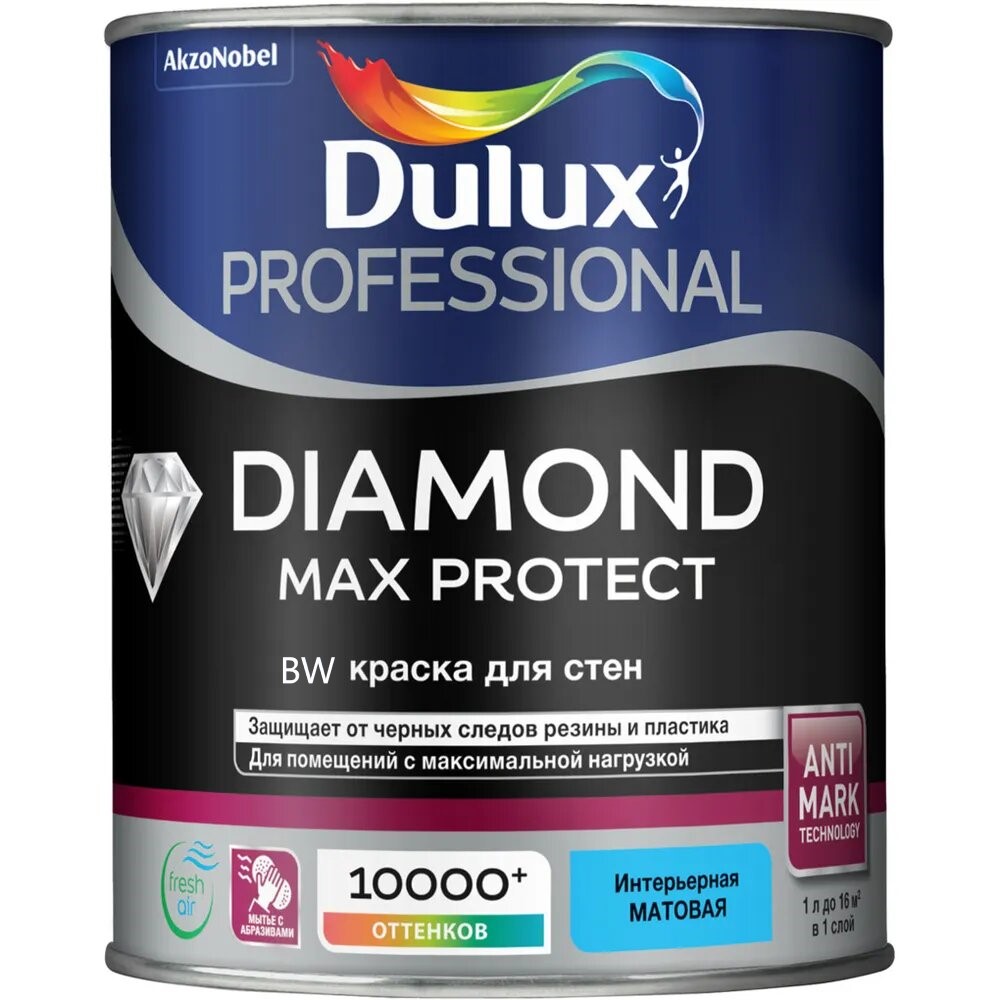 DULUX Краска Dulux Professional Diamond Max Protect мат BW 1л