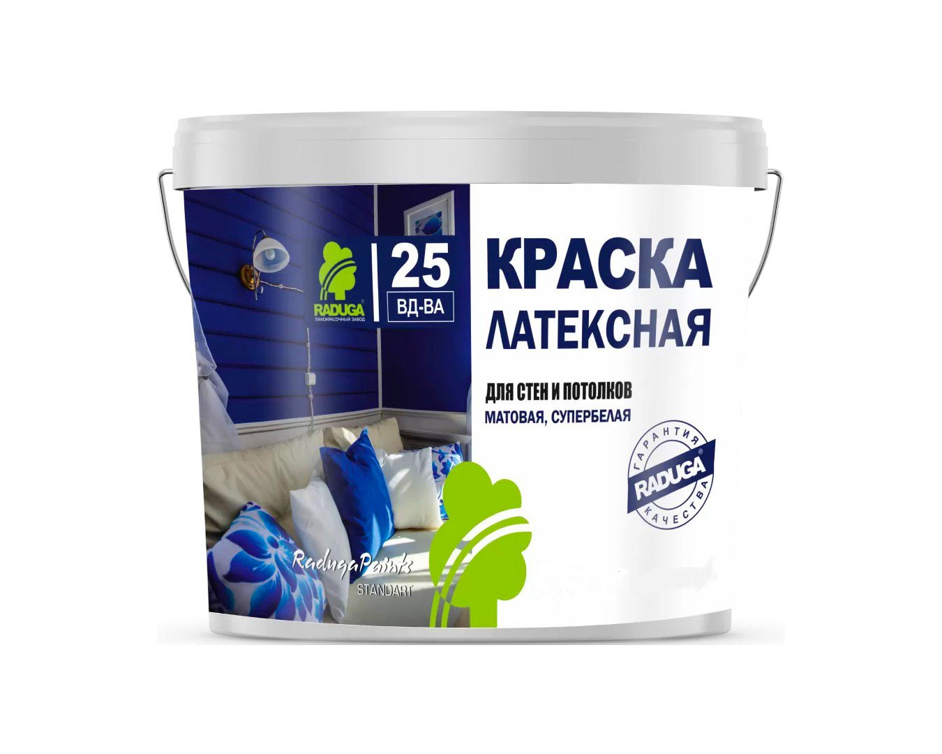 Краска для стен и потолков Радуга-25 протирающаяся 24 кг