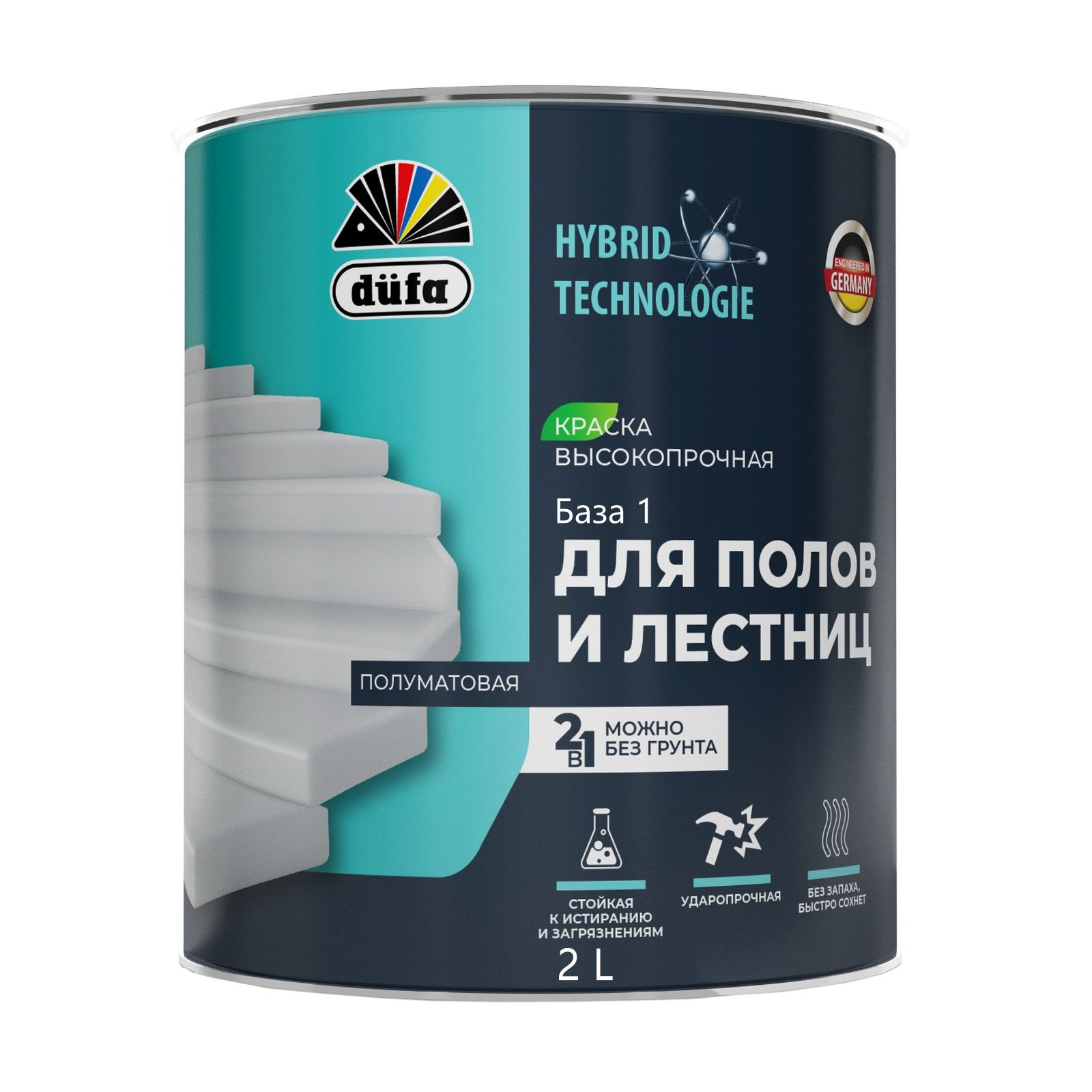 "Dufa" ДЛЯ ПОЛОВ И ЛЕСТНИЦ краска  база1   2л