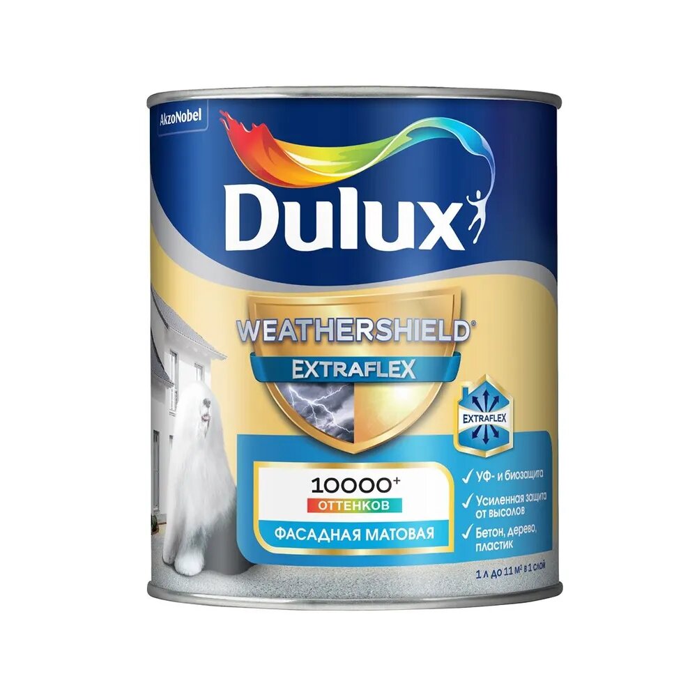 DULUX Краска фасадная Dulux Weathershield Extraflex BC 0.9л