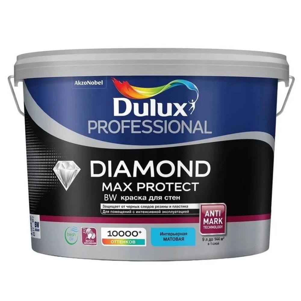 DULUX Краска Dulux Professional Diamond Max Protect мат BW 9л